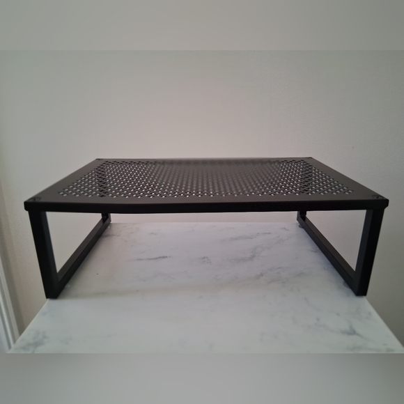 Black Metal Monitor Stand Riser with Anti-Slip Suction Cup - Picture 4 of 8